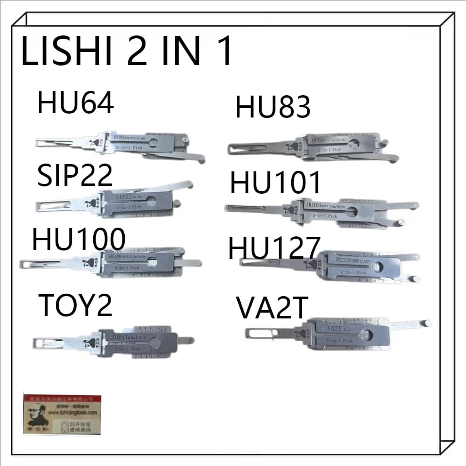 NUEVA Herramienta de Cerrajería 2 en 1 Lishi 2026, Herramienta 2 en 1 HON66 HU100 HU100(10) HU100R HU101 HU64 HU66 HU83 HU92 K5 SIP22 TOY2 TOY2018