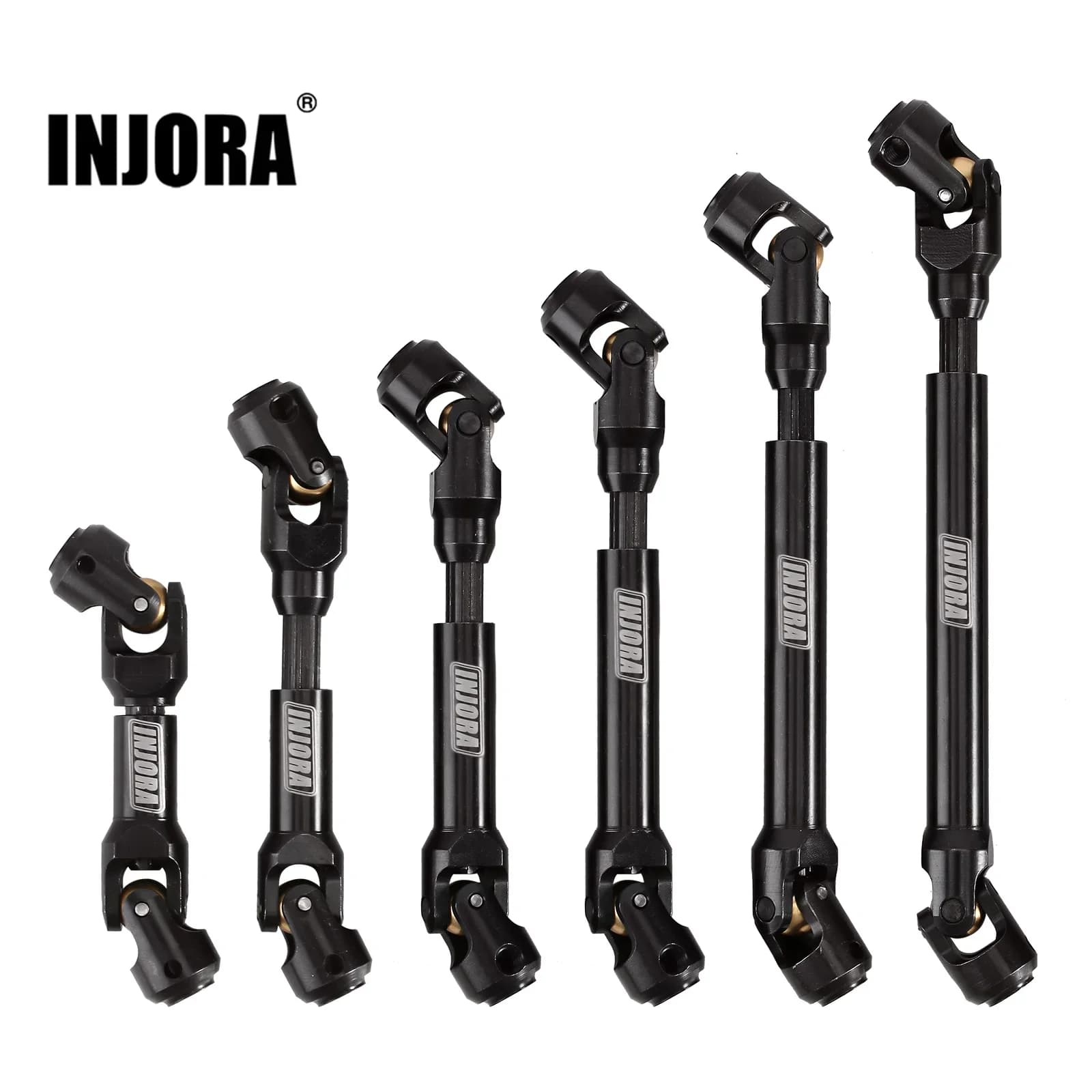 INJORA Eje de transmisión de acero resistente para 1/10 RC Car Crawler Axial SCX10 90046 AXI03007 TRX4 Redcat Gen8