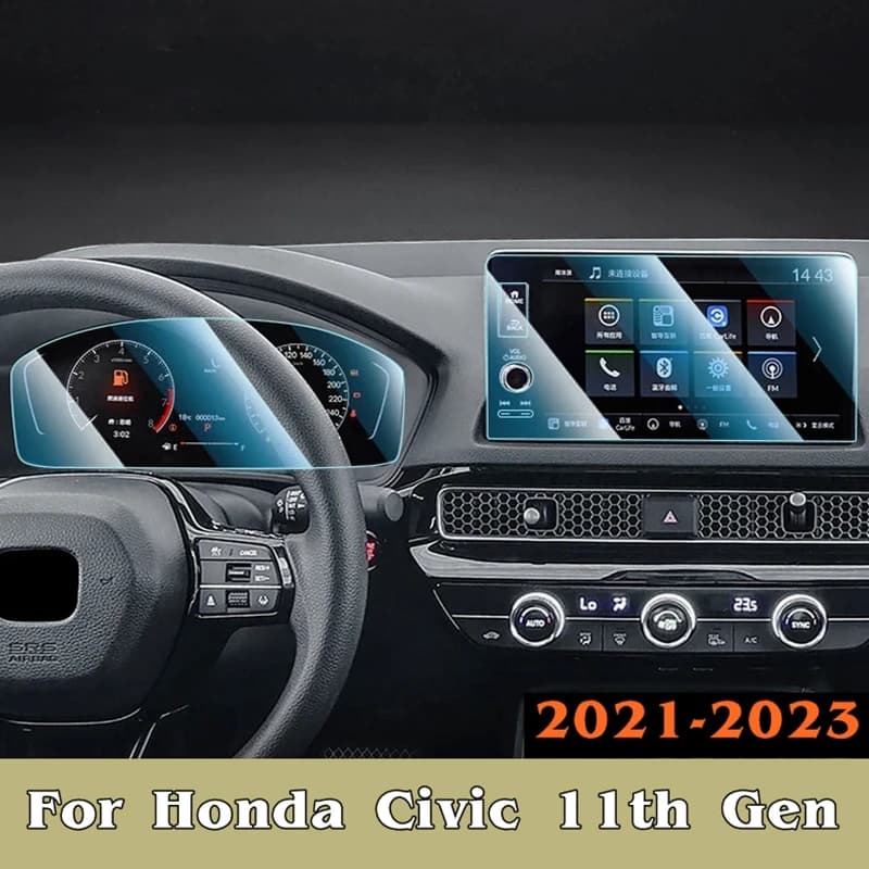 Pantalla de navegación GPS para coche, película protectora de Material de vidrio templado de acero para Honda Civic 11th Gen 2021-2023