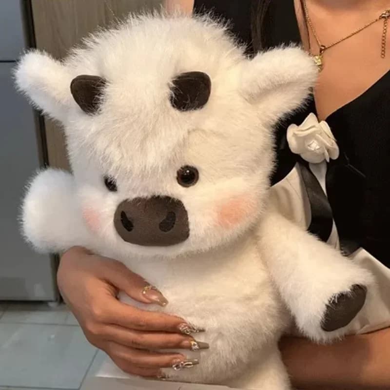 Adorable Peluche de Vaca Highland de 45-60cm, Juguete de Ternero Suave, Almohada de Compañía, Regalo Festivo, Adorno Decorativo para el Hogar