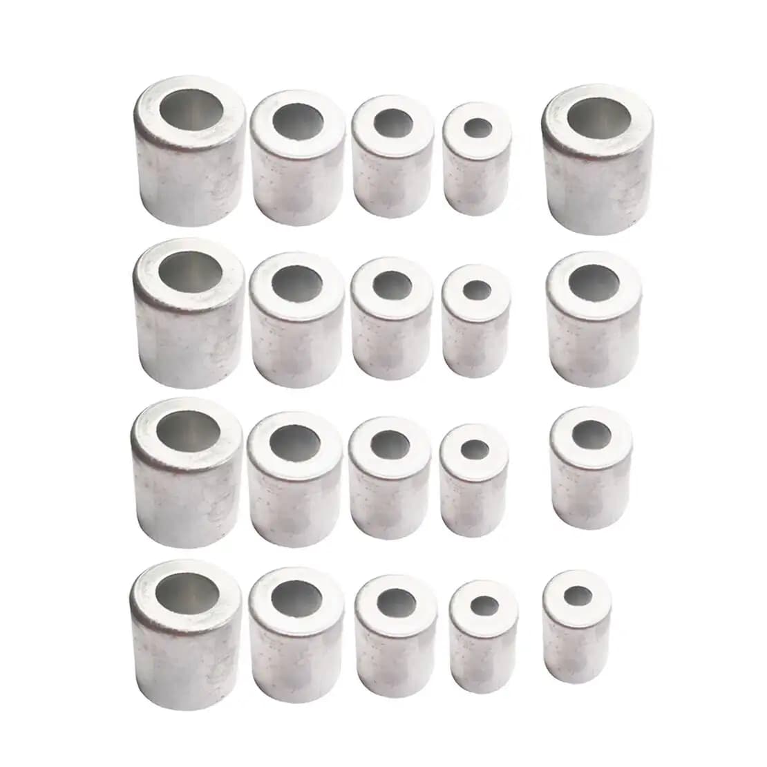20 unids/set de aluminio plateado para coche, camión, RV, sistemas de CA, casquillos de engarce para aire acondicionado, mangas, casquillos de