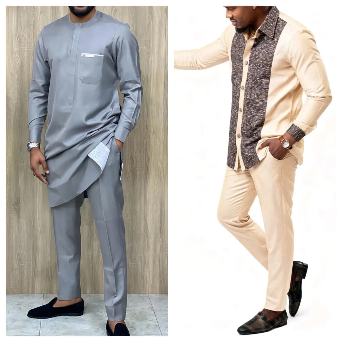 2024Kaftan elegante traje africano para hombre vestido Agbada de dos piezas chaqueta y pantalones de boda traje de boda estilo étnico africano