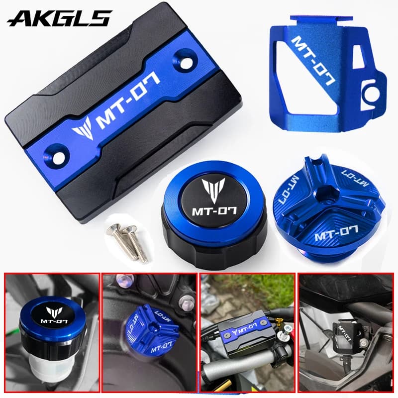 Para Yamaha MT07 MT 07 FZ07 2014-2023 2021 2022 accesorios tapa de tanque de combustible de freno delantero y trasero tapa de aceite cubierta