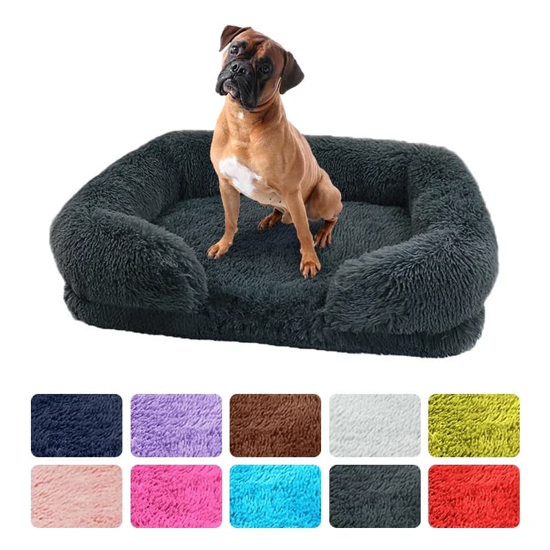 Cama para perro de felpa, cama para mascotas, colchón grueso de invierno, sofá cama para perros, colchón extraíble, para perros pequeños y