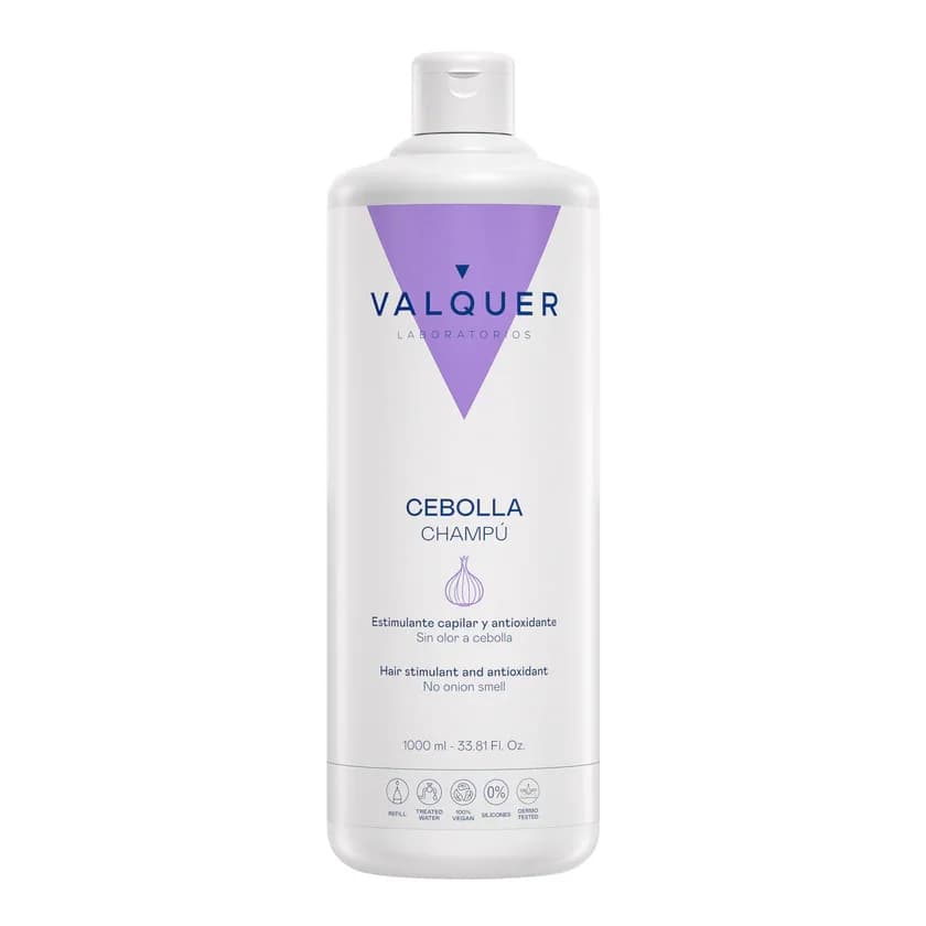 VALQUER Champú con Extracto de Cebolla | Limpieza Purificante para Todo Tipo de Cabello | Ayuda a Mantener el Cabello Suave, Brillante y con Aspecto