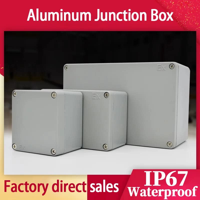 Caja de Aluminio Fundido a Prueba de Explosiones, Caja de Conexiones Metálica Impermeable para Exteriores, Carcasa Industrial de Aluminio Fundido