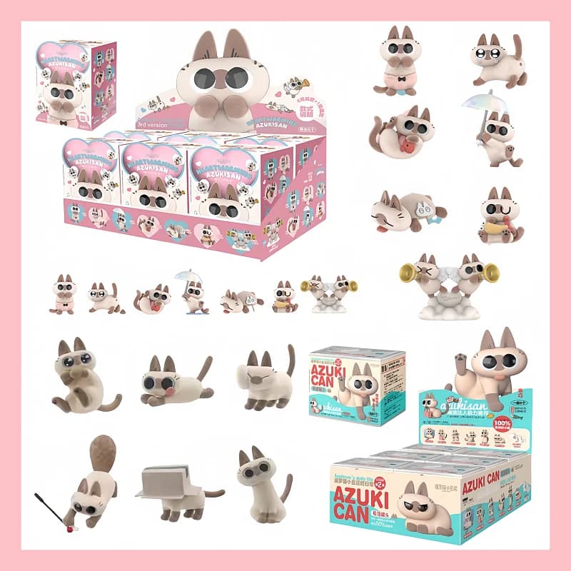 Caja ciega Original Azuki Can Azukisan'S Daily Life, segunda y tercera serie, caja misteriosa, gato siamés, bonito modelo Caixa Sorpresa, regalos