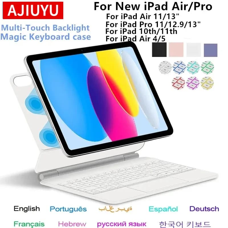Teclado Mágico con Panel Táctil para iPad Air 11 13 M4 2026 M3 M2 iPad 10 10th Air 4 5 6 iPad Pro 11 12.9 13'' M5 M4 Funda Inteligente