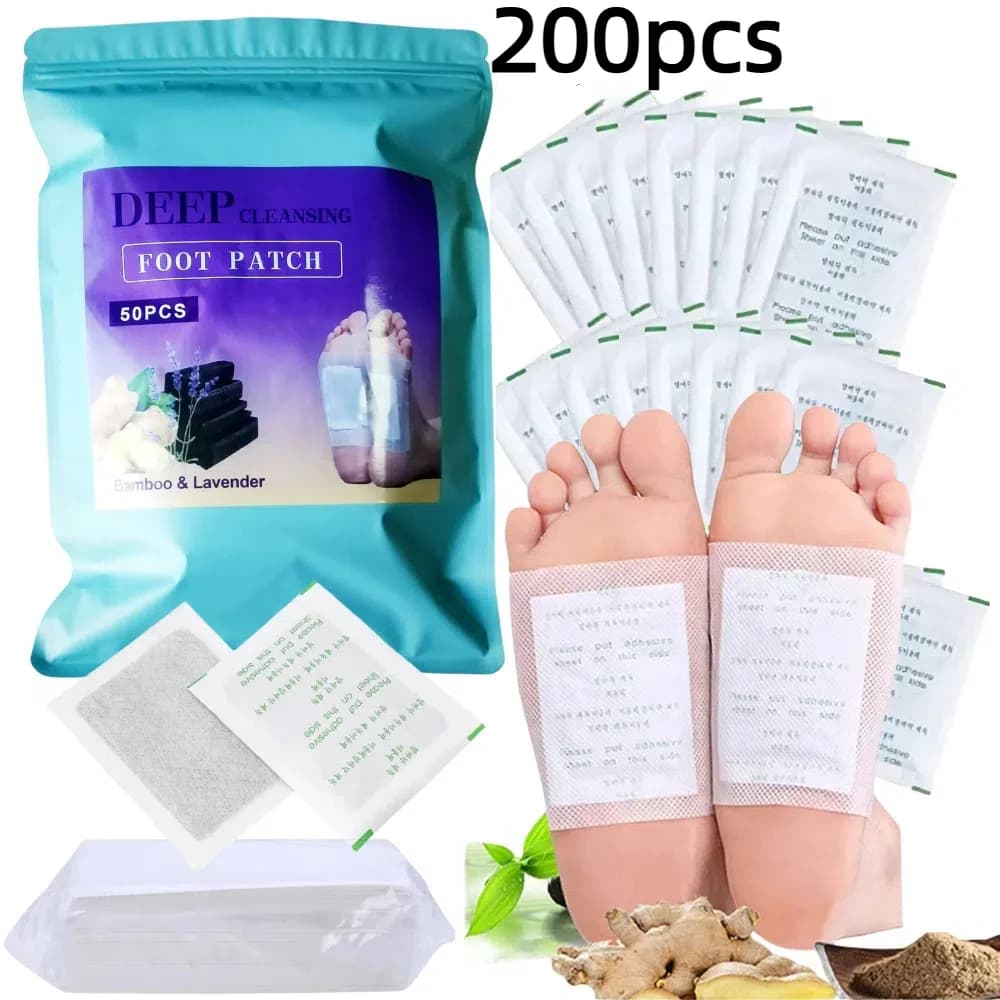 100/150/200 Uds almohadillas de bambú para pies con vitamina C y polvo de jengibre limpieza profunda, elementos esenciales naturales para el cuidado