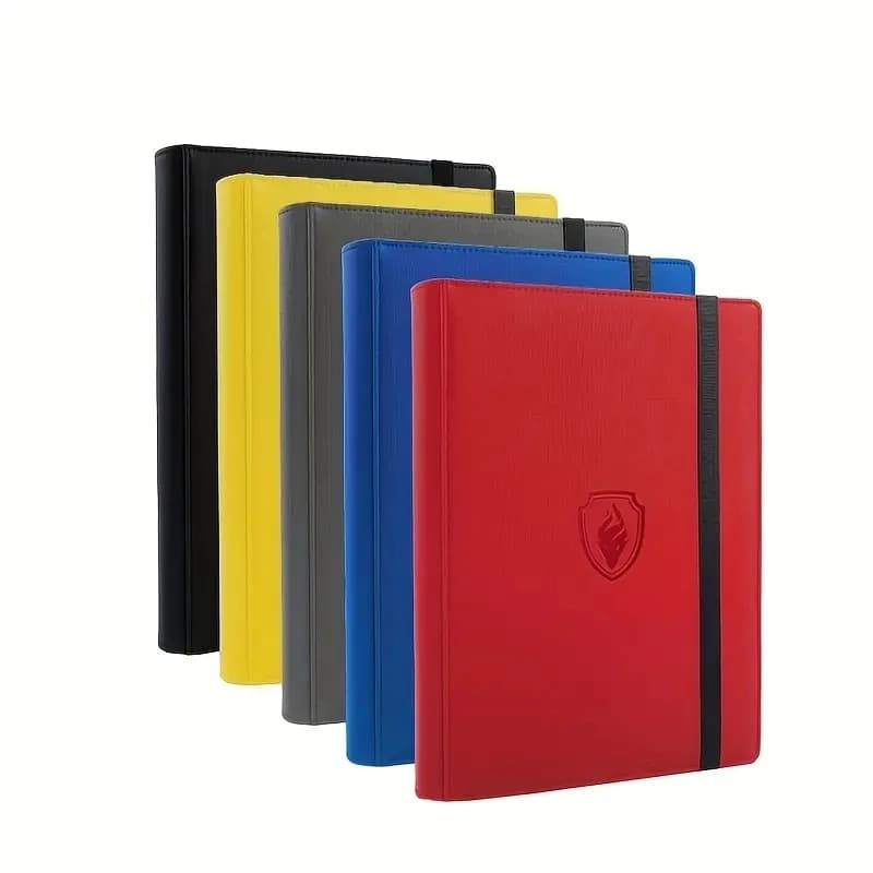 Carpeta de tarjetas de 9 bolsillos, libro de portatarjetas comercial 360, carpeta de tarjetas con cremallera con cubierta de PU Premium, plegable de