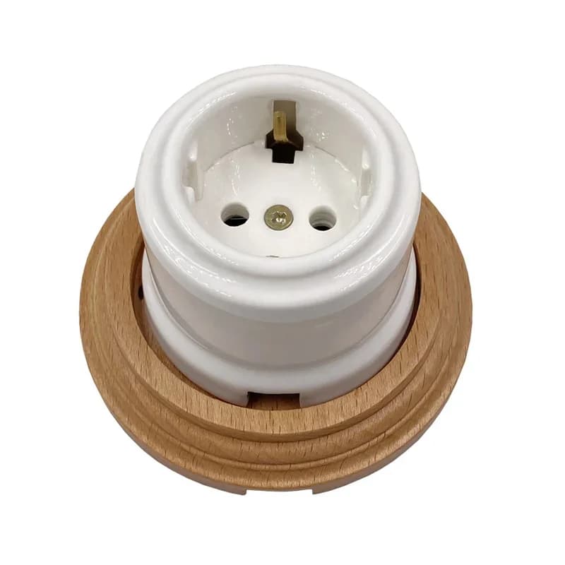 Enchufes eléctricos de cerámica de la UE de alta calidad, enchufe de pared personalizado montado en la pared, 16A, 220V