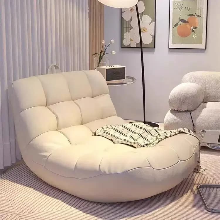 Sofá perezoso, oruga pequeña para dormitorio, puede tumbarse y dormir, sofá pequeño individual, silla de ocio Tatami reclinable