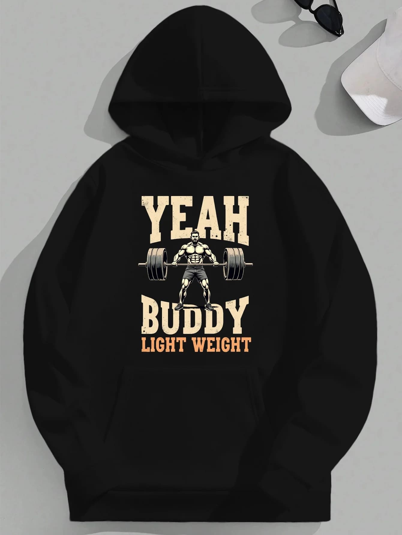 Yeah Boddy Sudadera con capucha de gran tamaño para gimnasio, entrenamiento físico, levantamiento de pesas, sudadera motivacional, patrones impresos