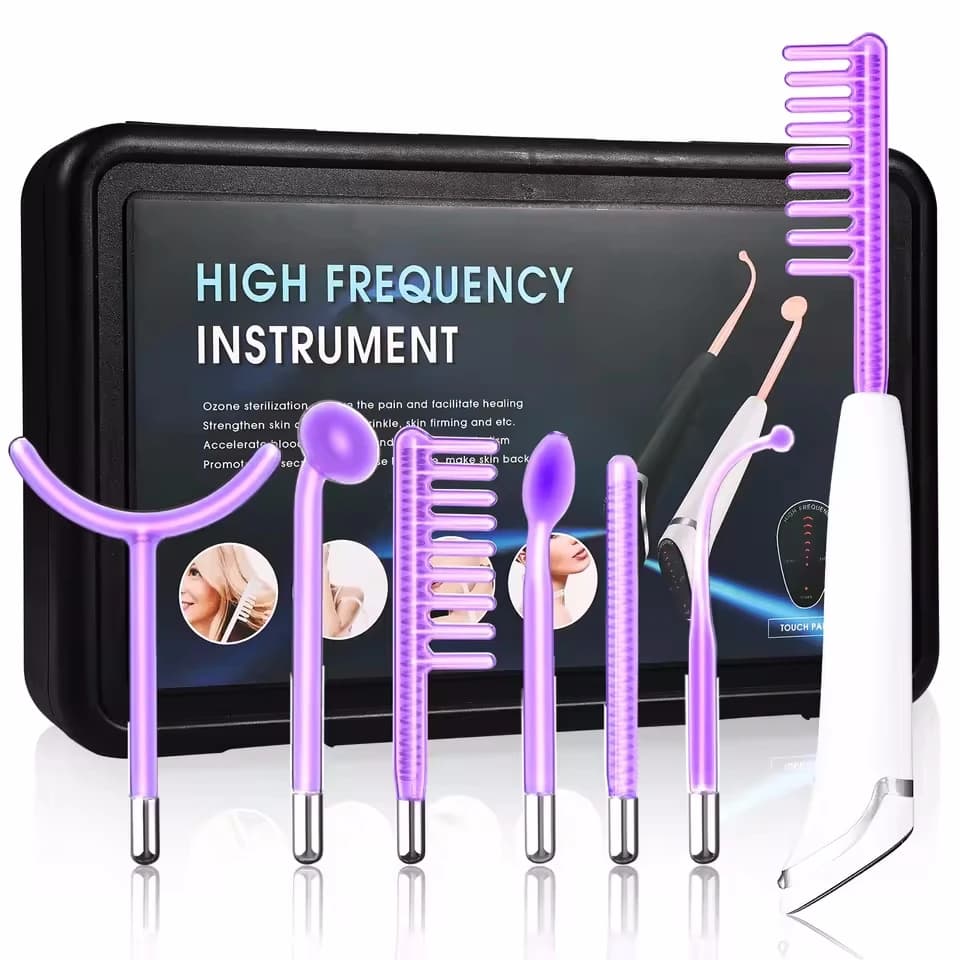 Máquina Facial de alta frecuencia con Panel táctil 6 en 1, varita de electroterapia para el cabello, tratamiento de argón, cuidado de la piel del
