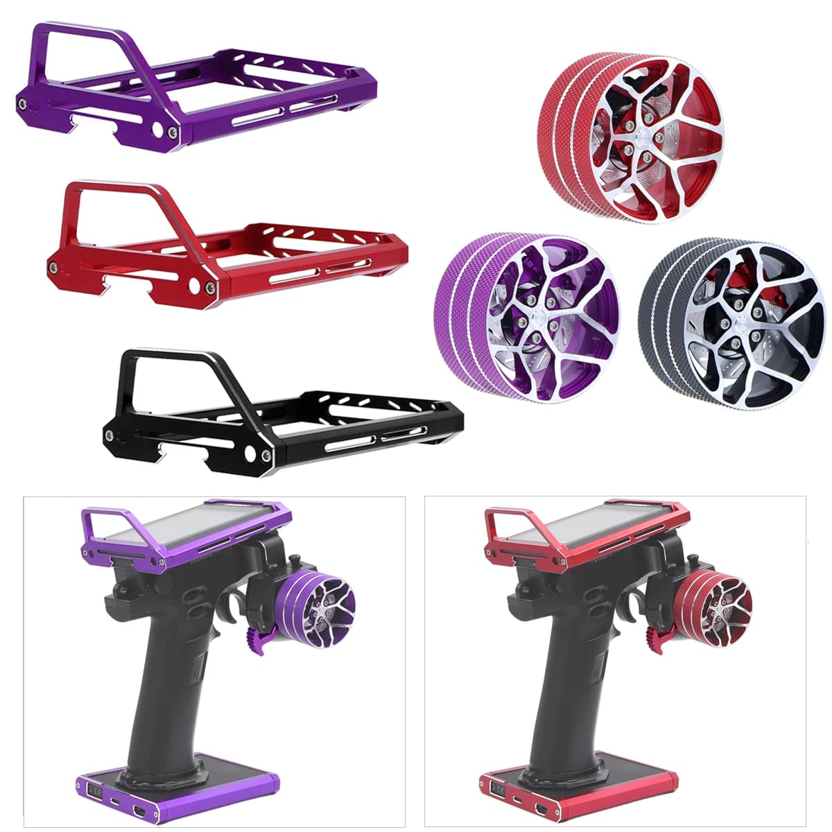 Soporte de marco Protector de transmisor de Metal CNC, mango de transporte para Flysky Noble NB4 / NB4 Pro, piezas de mejora de Control remoto