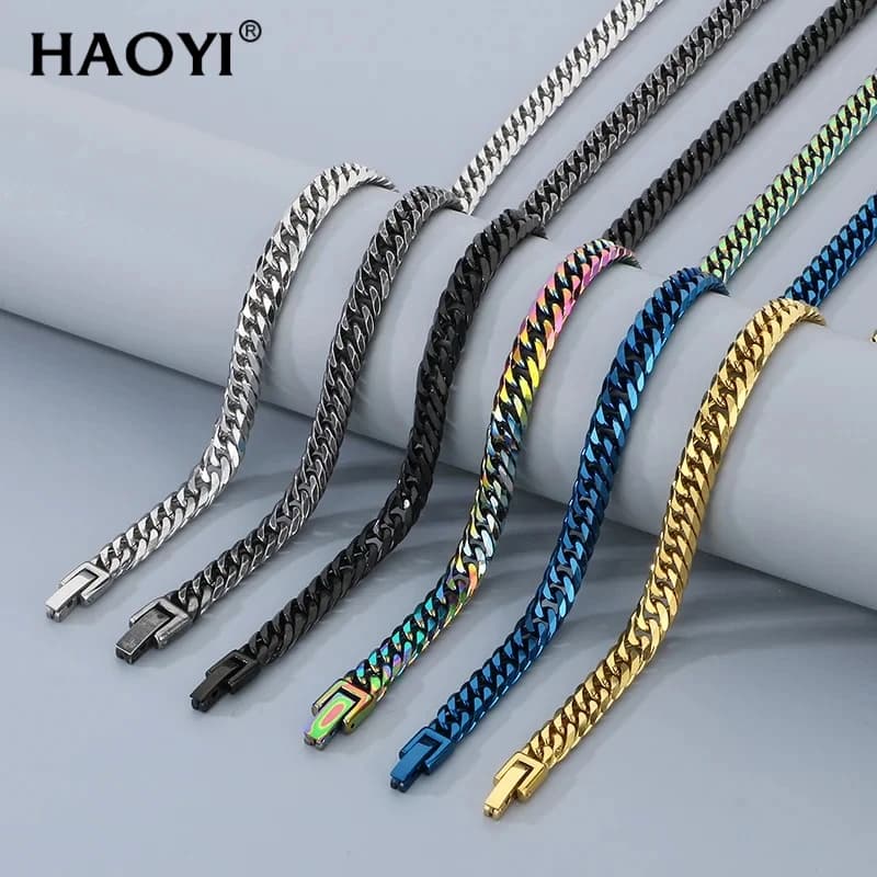 Collar de 7/8mm para niñas, hombres y mujeres, regalo 2024, cadena de eslabones de cadena de estrangulación de acero inoxidable, collar, joyería