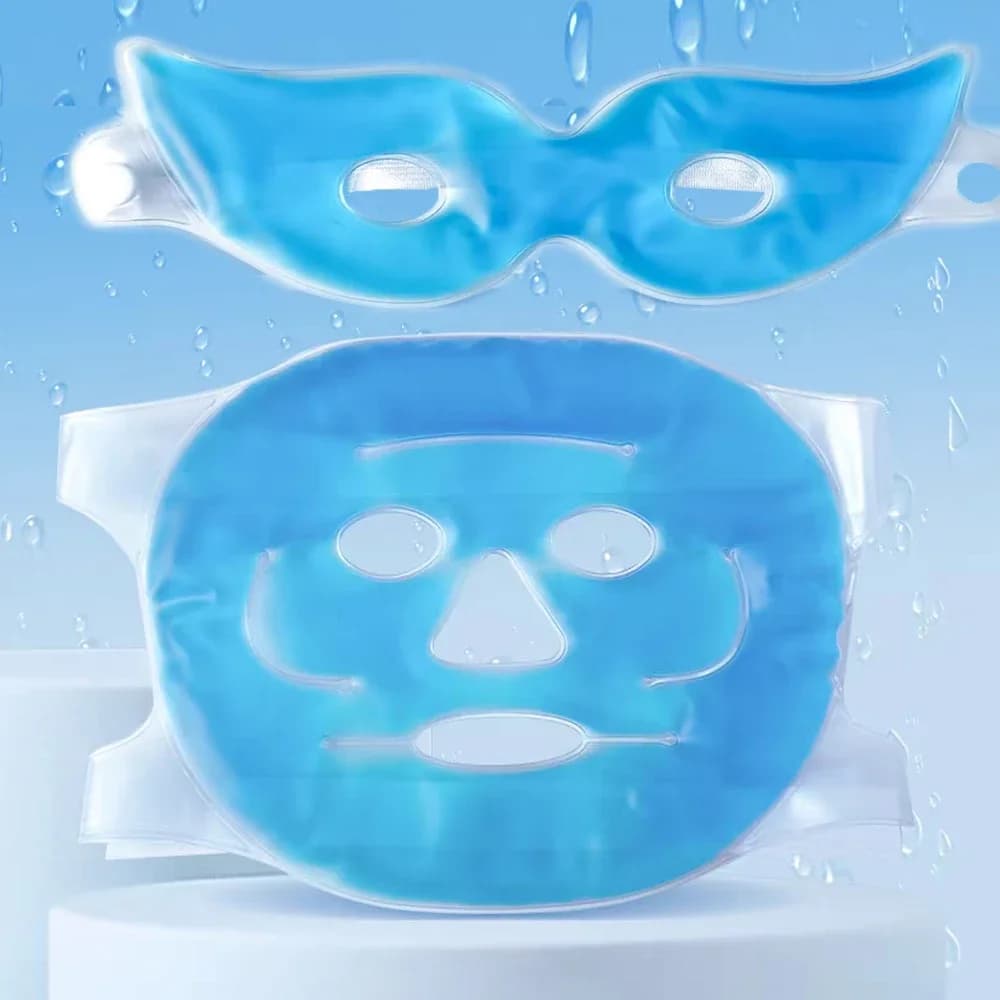 Mascarilla refrescante para la cara, mascarilla de Gel para ojos, paquete de hielo, terapia de frío y caliente de PVC, herramienta para el cuidado de