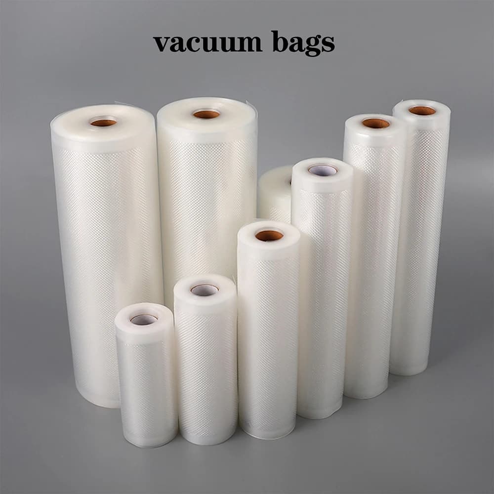 1 rollo de bolsas al vacío para alimentos, 500 cm por rollo, reutilizables, sin BPA, bolsas selladoras al vacío para alimentos, para almacenamiento