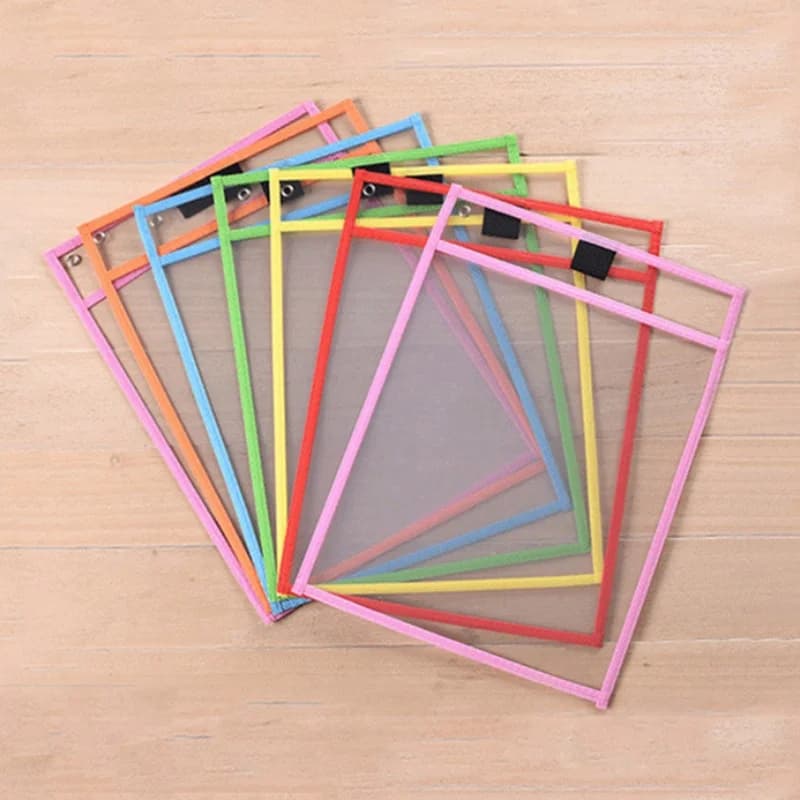 Bolsa de almacenamiento de documentos reutilizable, impermeable, Color claro, carpeta de archivos aleatoria, limpieza en seco, tablero de dibujo para