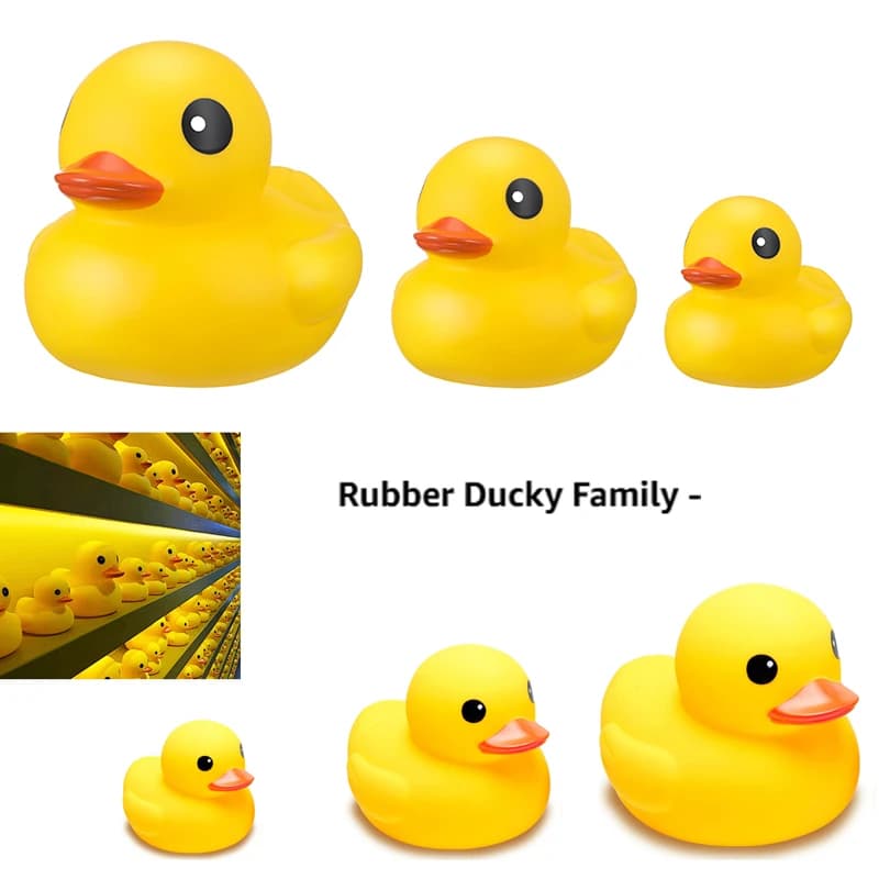 Pato amarillo de goma gigante, familia de pato de goma, pato pequeño y grande y gigante, juguetes para ducha, cumpleaños, playa, fiesta en la