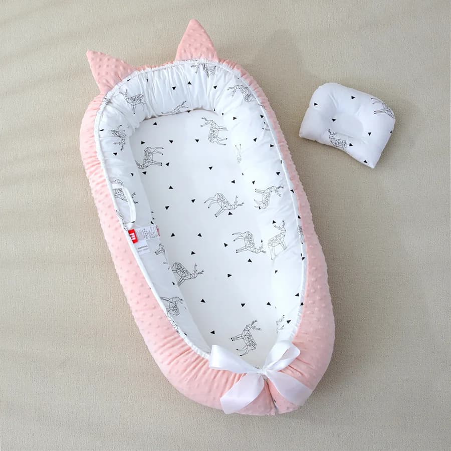 Cuna portátil antipresión para bebé, nido biónico para bebé, almohada para bebé, ropa de cama de viaje para bebé, tumbona para bebé, cuna para