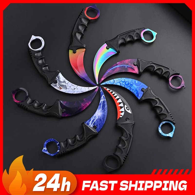24 Estilos de Cuchillos de Garra Karambit de Acero Inoxidable Fundido a Presión, Modelo de Seguridad para Exteriores, Juguetes Coleccionables para