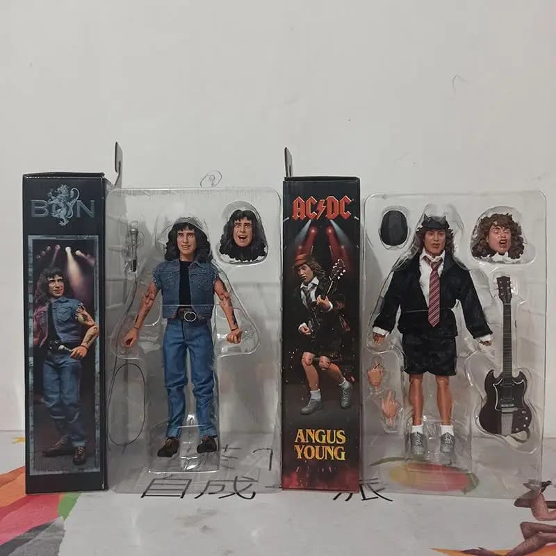 NECA Highway To Hell Angus Young Bon Scott figura de acción modelo colección de juguetes amigo regalo de cumpleaños 18cm