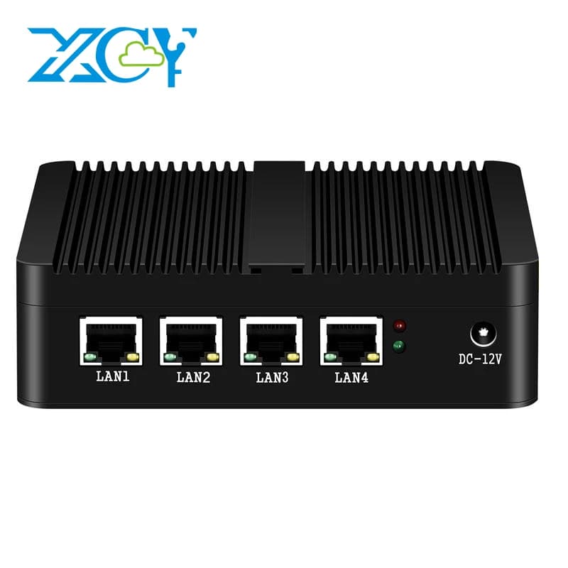 Dispositivo de Firewall XCY, Mini PC Intel Celeron J1900 de Cuatro Núcleos, 4x LAN 2.5G, Tarjeta de Red I225V I226V, Router con Software Pfsense