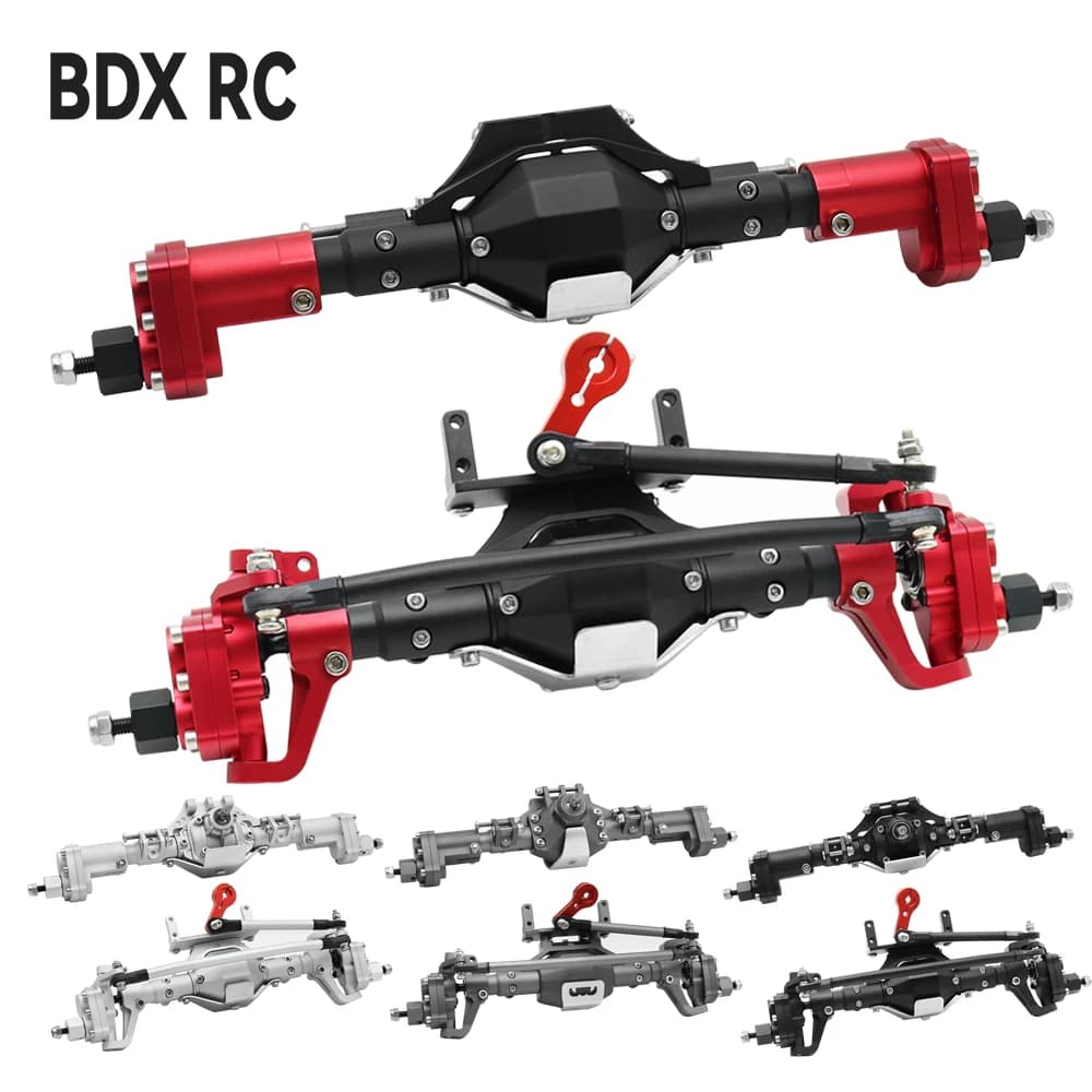 Eje de Portal delantero y trasero CNC aleación de aluminio anodizado para 1/10 RC Rock Crawler Axial SCX10 II engranaje espiral 90046 90047 D90 RC4WD