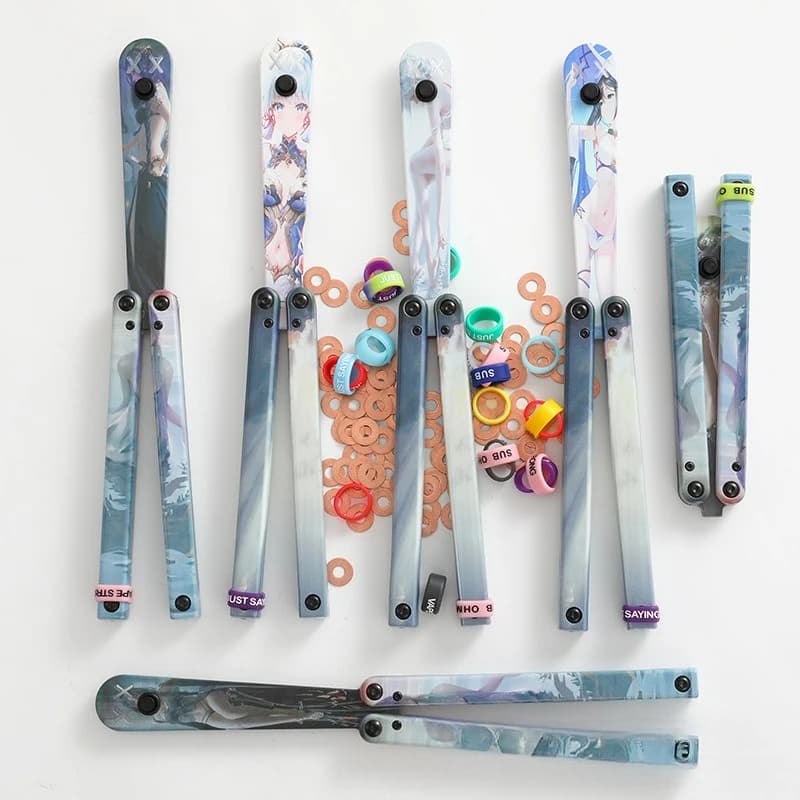Cuchillo de mariposa de entrenamiento en caliente, Material plástico POM, entrenador de aleta Balisong, corte CNC sin borde, Spinner de plástico