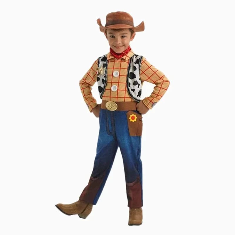 Disfraz de vaquero Woody Cospaly para niños de 4 a 12 años, disfraz de aventura de Personaje de Anime, disfraz de actuación de Halloween para