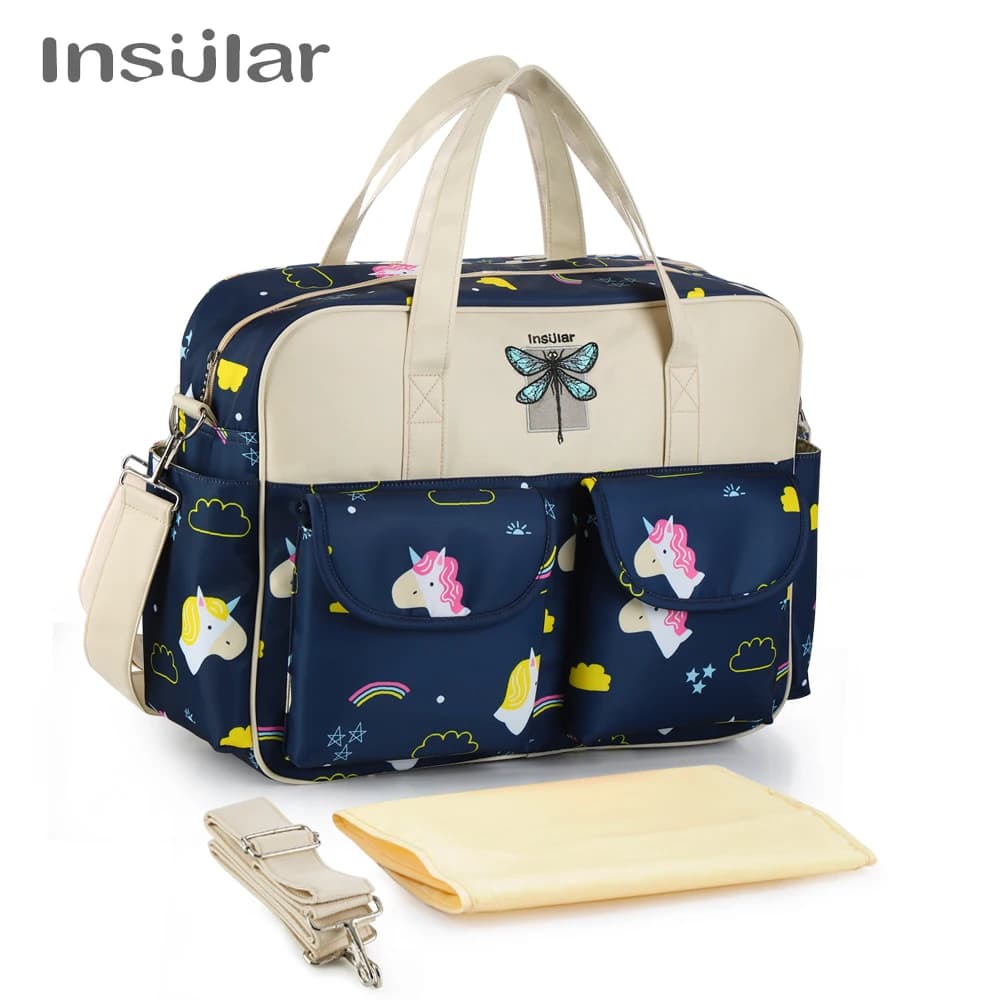 Bolsa de pañales impermeable, bolso de viaje de Mensajero de gran capacidad, multifuncional, maternidad, cochecito de bebé, nuevo estilo