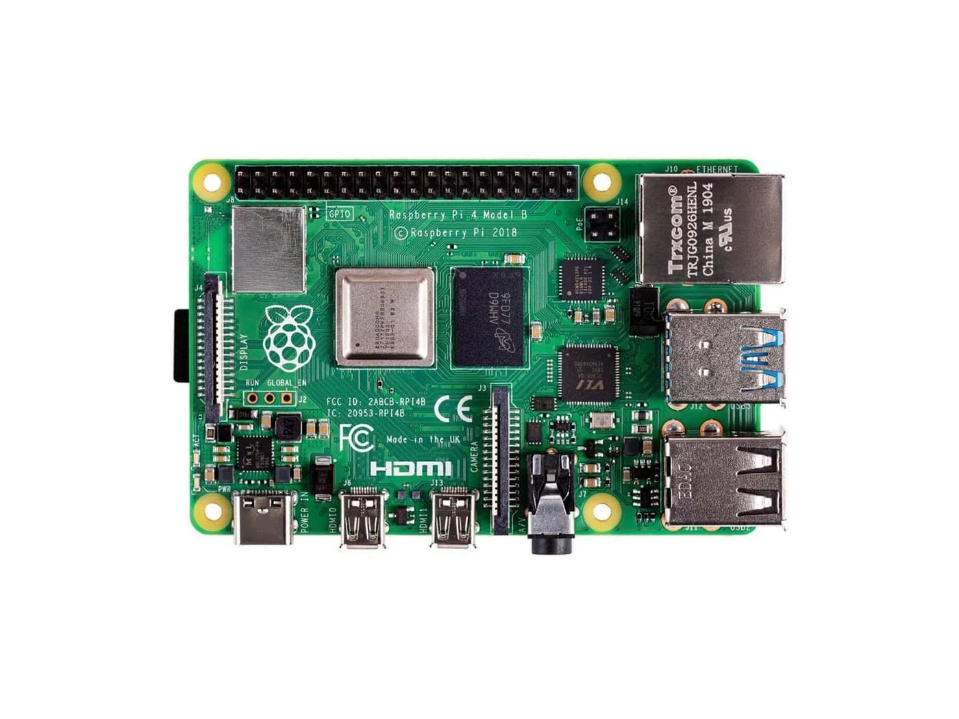 Computadora Raspberry Pi 4 Modelo B, Computadora de Placa Única para Construir Mini PC/Robot Inteligente/Consola de Juegos/Estación de