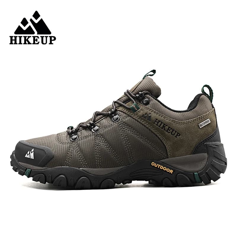 HIKEUP-zapatos de senderismo antideslizantes para hombre, calzado transpirable para exteriores, resistente a salpicaduras, para escalada, turismo,