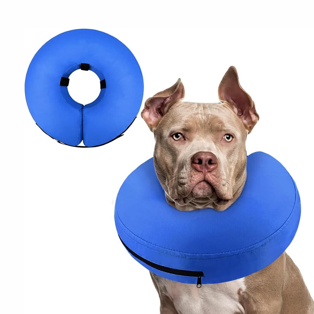 Collarín Inflable para Perros Postoperatorio, Collarín Protector Suave para Perros Pequeños, Medianos o Grandes, y Gatos