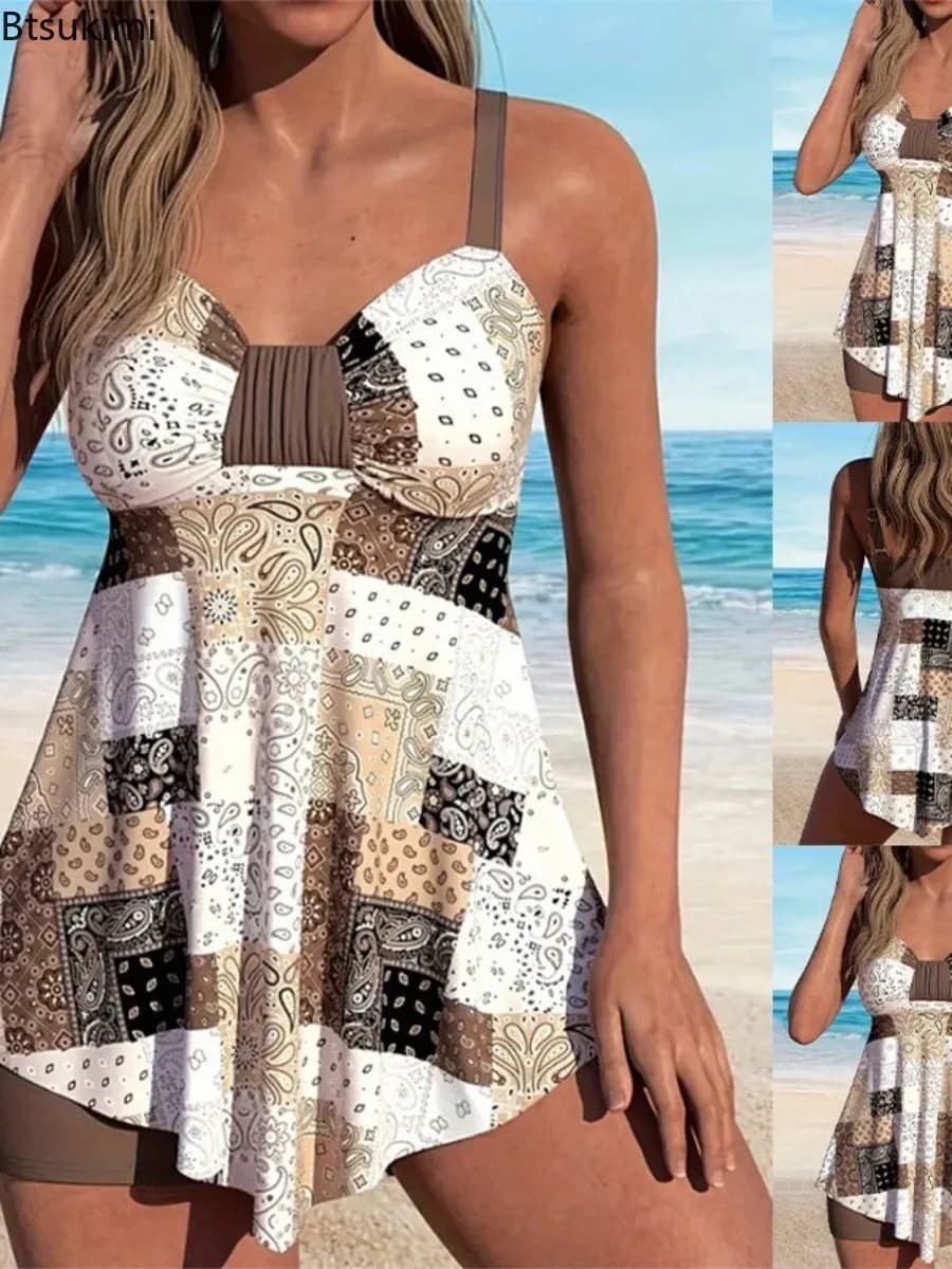 Traje de baño sexy estampado de cintura alta para mujer, con almohadilla incorporada en el pecho, sin aros, traje de baño de una pieza, traje de