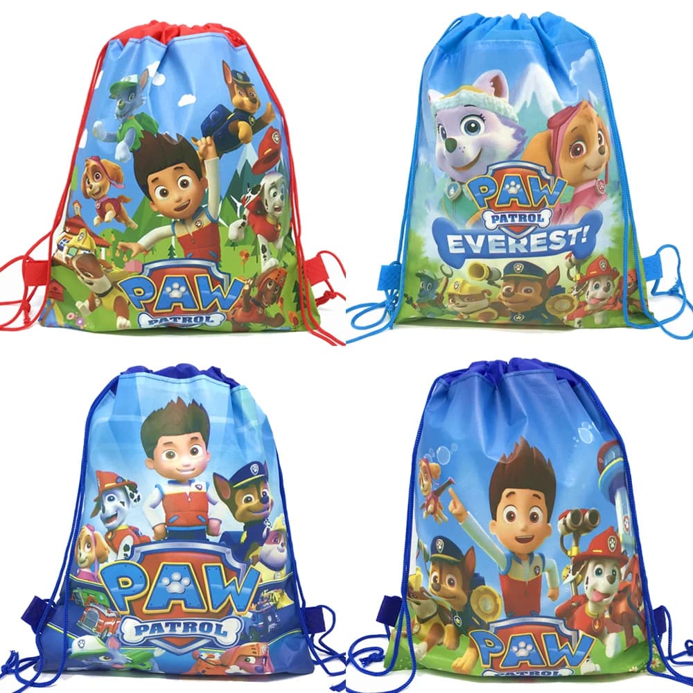 Bolsa de Regalo de Paw Patrol, Bolsa de Compras de Tela No Tejida para Fiestas de Cumpleaños, Mochila con Cordón, Artículos para Fiestas de Navidad