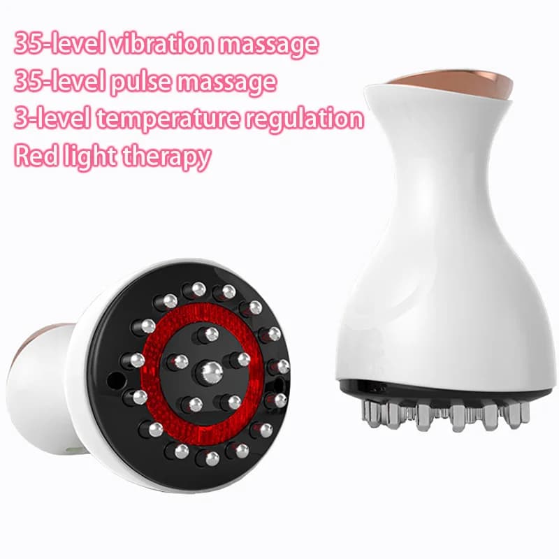 Cepillo meridiano eléctrico anticelulítico Gua Sha, masajeador corporal, vibración, microcorriente, compresa caliente, raspado, cuidado de drenaje