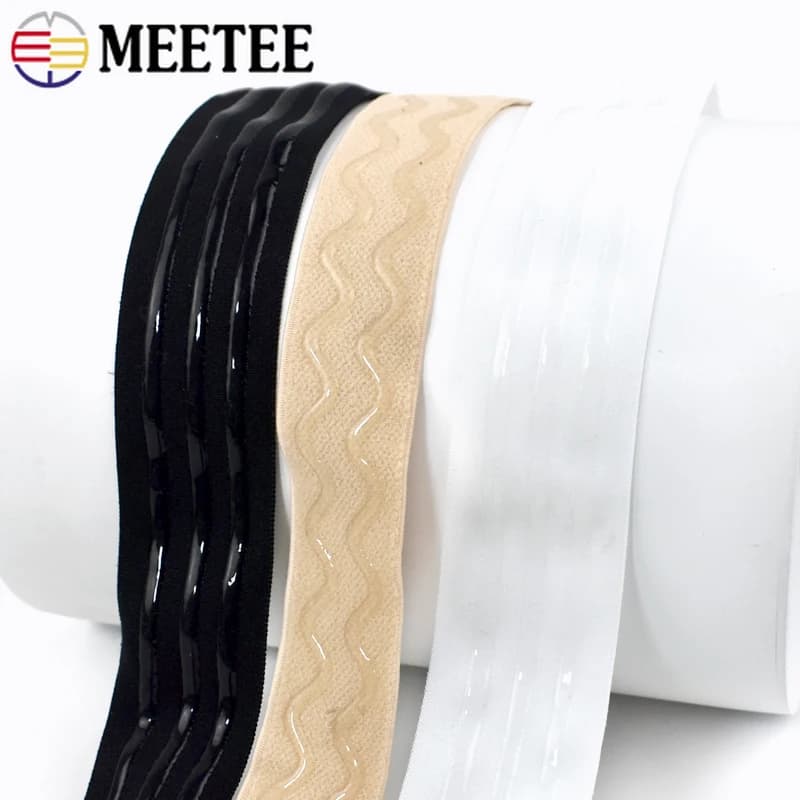1-10M 25/30mm ropa interior banda elástica sujetador cintura bandas de goma de silicona antideslizantes correa ropa cinta elástica accesorio de