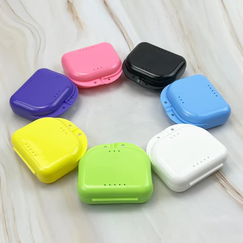 Caja de Almacenamiento para Dentaduras Postizas, 50 Unidades, Estuche para Higiene Bucal, Caja para Aparatos Dentales, Caja para Retenedores de