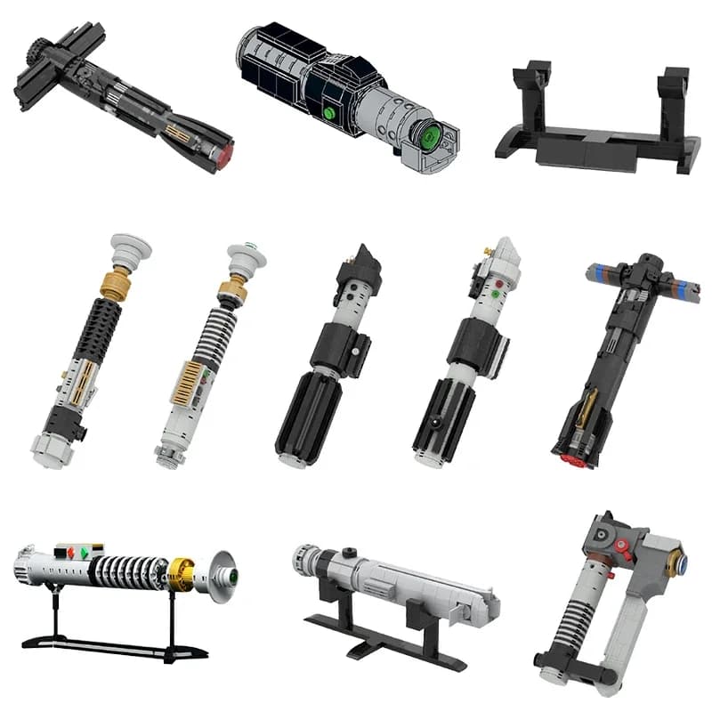 Moc Space War Lightsabered Series, película clásica, arma militar, bloque de construcción, modelo de ensamblaje, arma creativa, juguete para