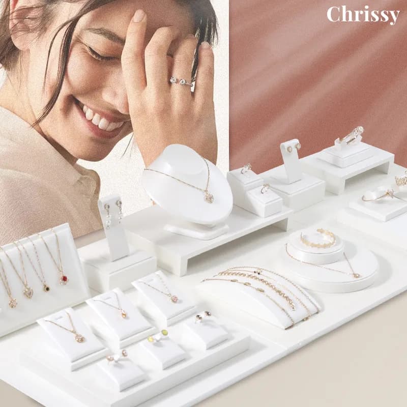 Vitrina de joyería de cuero PU, anillo, pendiente, pulsera, organizador, bandeja, colgante, collar, cadena, soporte para forma de cuello, escaparate