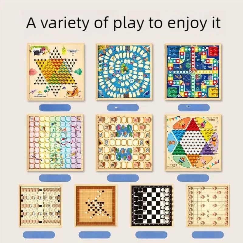 Juego de mesa multifuncional, juegos de mesa de ajedrez para fiestas multijugador con familiares y amigos, rompecabezas todo en uno, juegos de