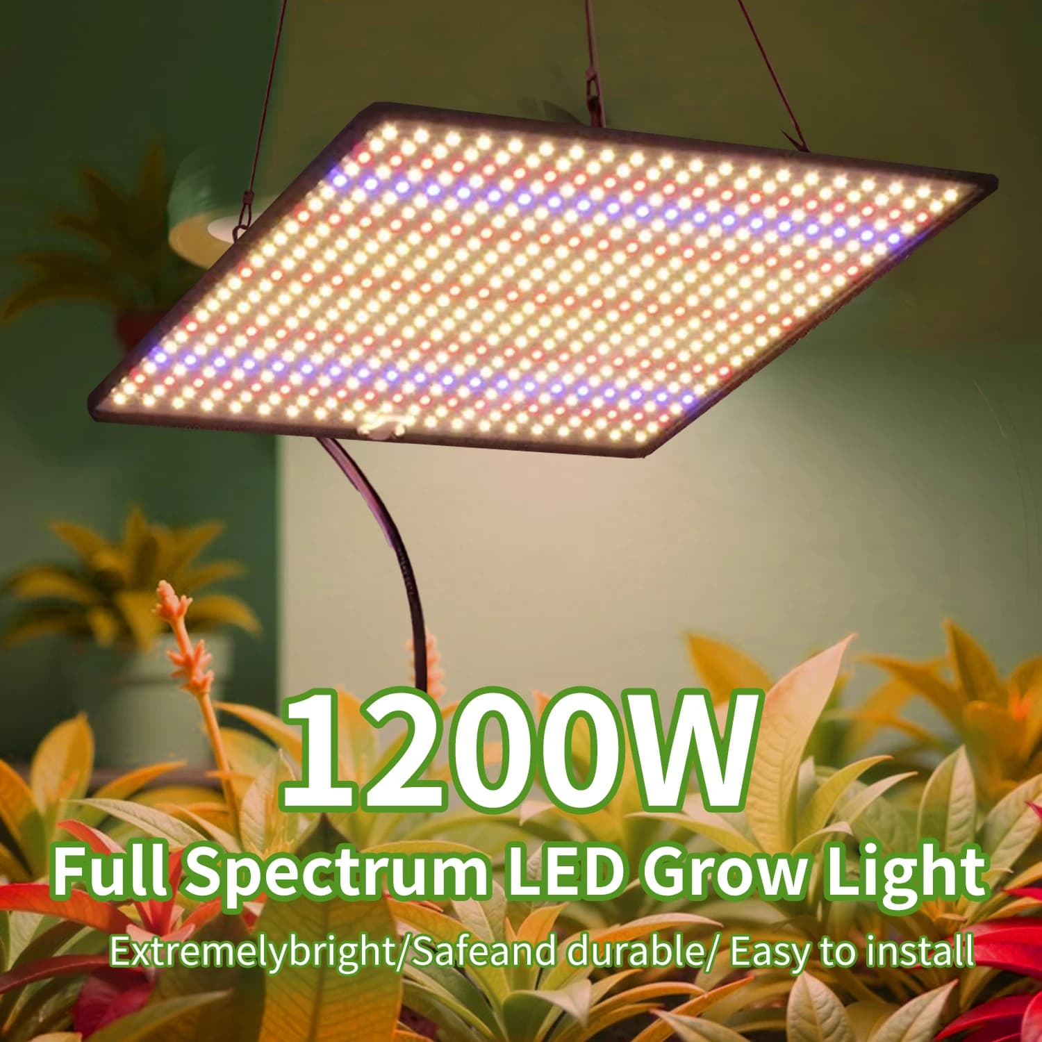 Lámpara LED de Cultivo Quantum Board de Espectro Completo (Paquete de 2) para Plantas de Interior, Semillas, Vegetales y Flores, Regulable,
