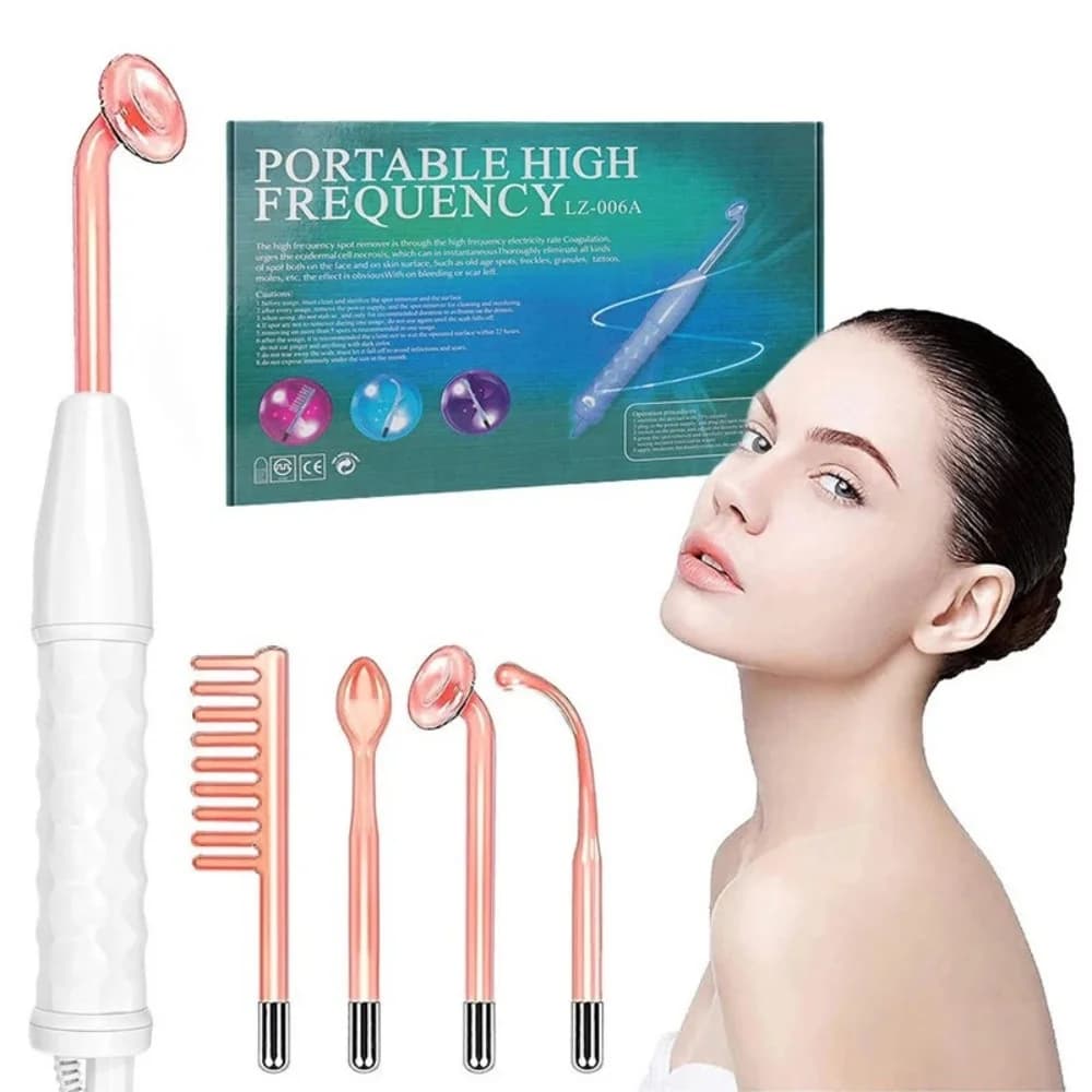 Dispositivo portátil de electroterapia de microcorriente y de alta frecuencia, eliminación de acné y peine de belleza