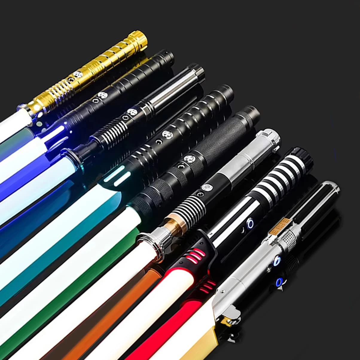 Sable De luz De Metal RGB, duelo, columpio suave, espada láser, sable De Luz, 16 colores que cambian, 16 sonidos, FOC Rave, juguete intermitente