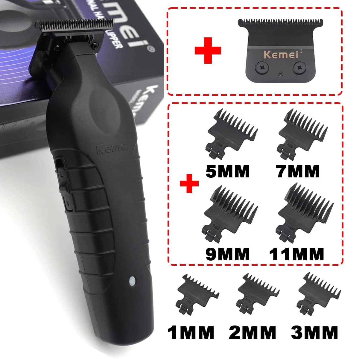 Kemei-cortadora de pelo profesional para hombre, máquina de corte de pelo, cabezal afeitado, KM-2299