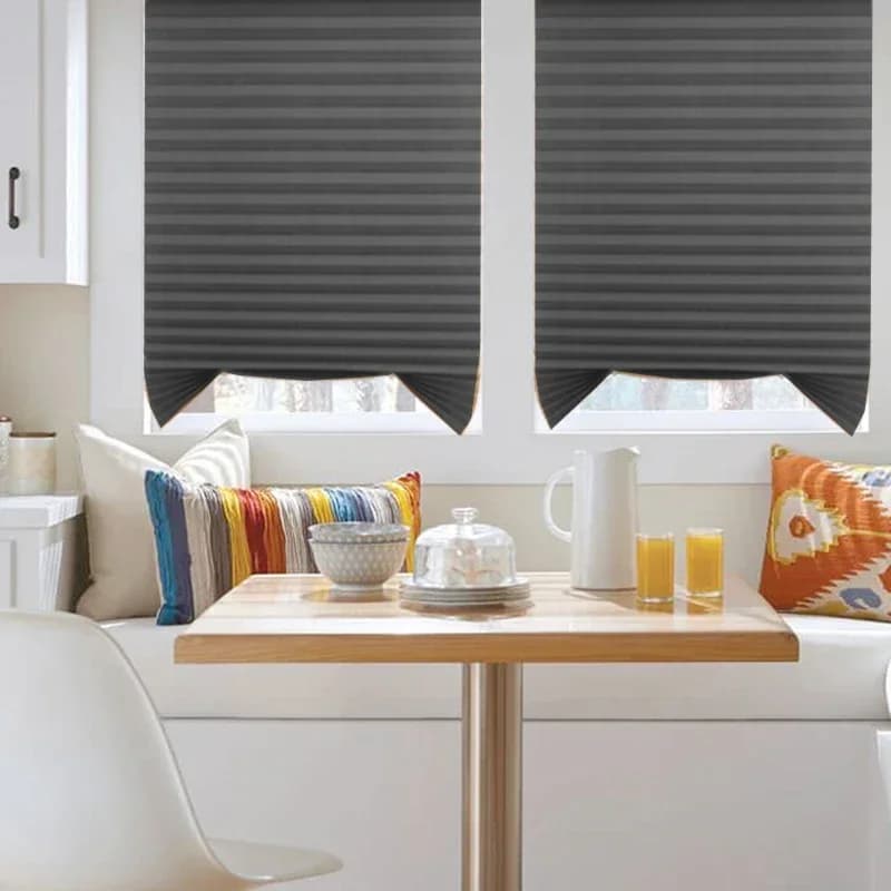 1 unidad de persianas plisadas autoadhesivas para baño, balcón, cortinas de ventana medio opacas para dormitorio, sala de estar y balcón