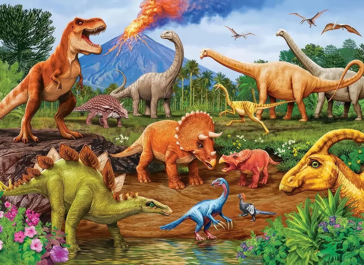 Rompecabezas de dinosaurios de 1000/500/300/120 piezas para adultos, juegos de decoración del hogar, rompecabezas de paisaje, juguetes educativos,