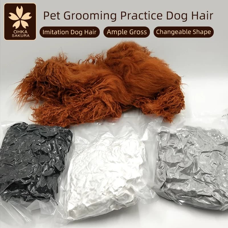 Pelo sintético para simulación de mascotas, para práctica de esteticista, perro poodle estándar, pelo sintético de cuerpo completo. Debe usarse